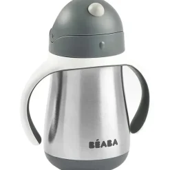 Beaba - Copo com Canudinho em Palha Inox, Carvão