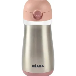 Beaba - Garrafa de Água Infantil de Aço Inoxidável, Rosa