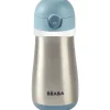 Beaba - Garrafa de Água Infantil de Aço Inoxidável, Chuva