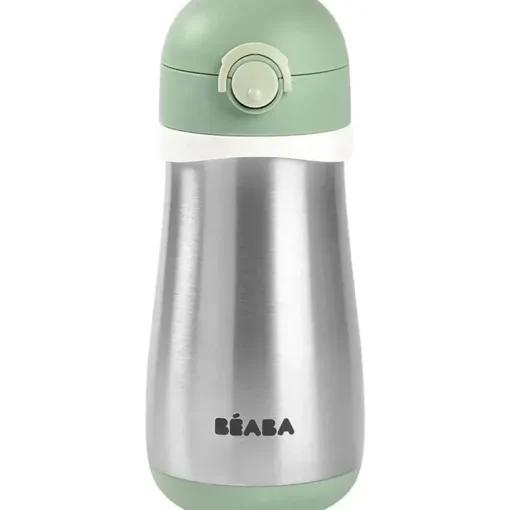 Beaba - Garrafa de água infantil de aço inoxidável, Sálvia