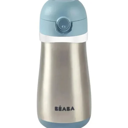 Beaba - Garrafa de Água Infantil de Aço Inoxidável, Chuva