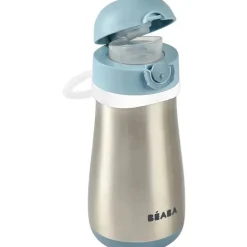 Beaba - Garrafa de Água Infantil de Aço Inoxidável, Chuva