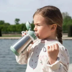 Beaba - Garrafa de água infantil de aço inoxidável, Sálvia