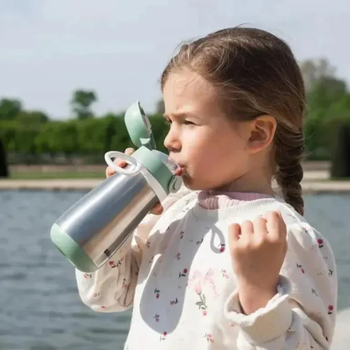 Beaba - Garrafa de água infantil de aço inoxidável, Sálvia