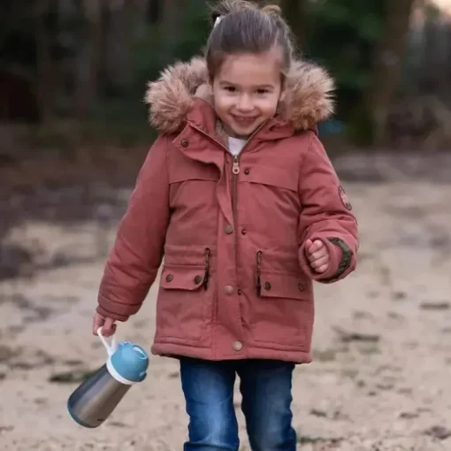 Beaba - Garrafa de Água Infantil de Aço Inoxidável, Chuva