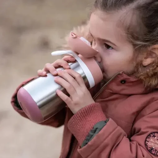 Beaba - Garrafa de Água Infantil de Aço Inoxidável, Rosa