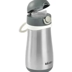 Beaba - Garrafa de água infantil de aço inoxidável, carvão