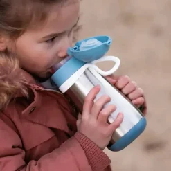 Beaba - Garrafa de Água Infantil de Aço Inoxidável, Chuva