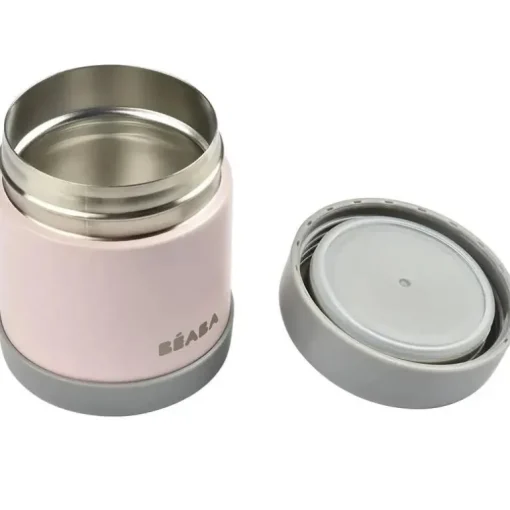 Beaba - Jarra para alimentos isolada em aço inoxidável de 10 onças, rosa