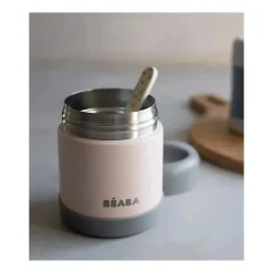 Beaba - Jarra para alimentos isolada em aço inoxidável de 10 onças, rosa