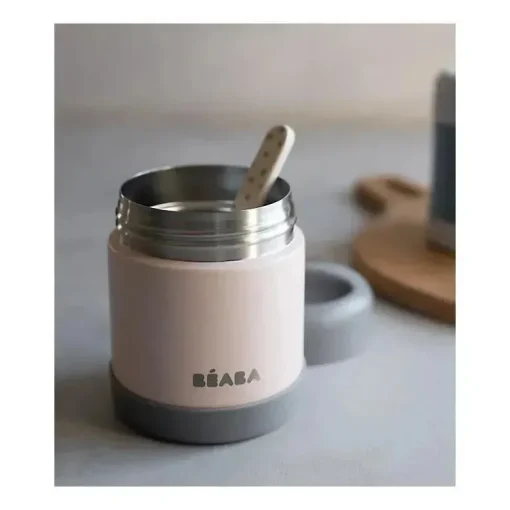 Beaba - Jarra para alimentos isolada em aço inoxidável de 10 onças, rosa