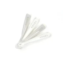 Beaba - 4Pk Colheres de Silicone de Primeiro Estágio, Nuvem