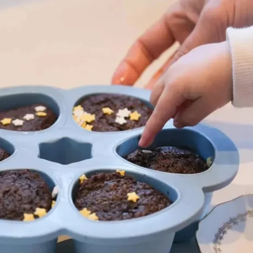 Beaba - Recipiente de armazenamento de comida para bebê de silicone multiporções, chuva