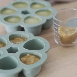 Beaba - Recipiente de silicone para comida de bebê multiporções, Sálvia