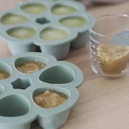 Beaba - Recipiente de silicone para comida de bebê multiporções, Sálvia
