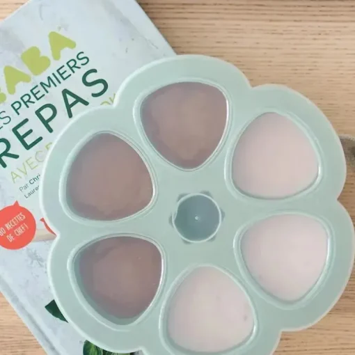 Beaba - Recipiente de silicone para comida de bebê multiporções, Sálvia