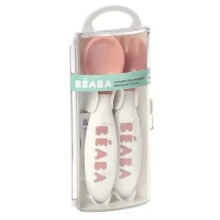 Beaba - Talheres Ergonômicos 2Pk Segundo Estágio, Rosa