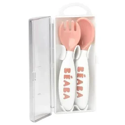 Beaba - Talheres Ergonômicos 2Pk Segundo Estágio, Rosa