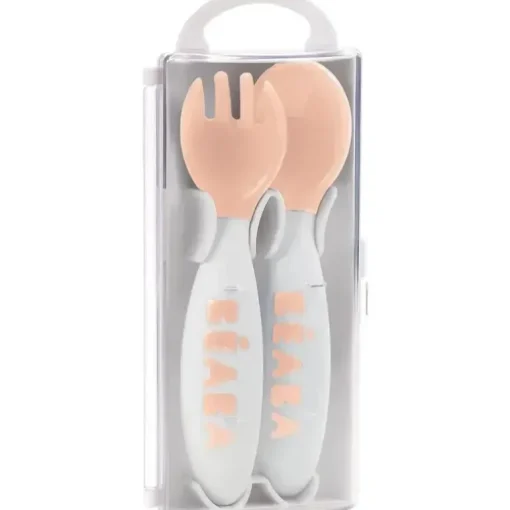 Beaba - Talheres Ergonômicos 2Pk Segundo Estágio, Rosa