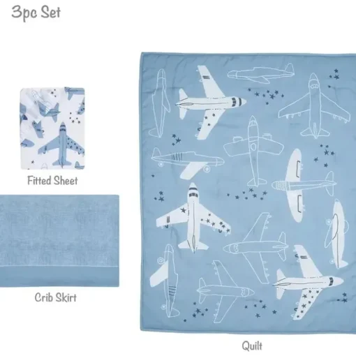 Bedtime Originals - Conjunto de cama de 3 peças Little Aviator