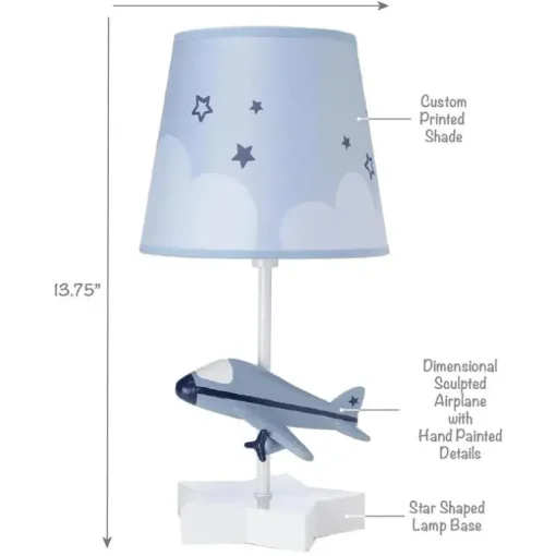 Bedtime Originals - Luminária Little Aviator com abajur e lâmpada