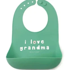Bella Tunno - babador Wonder, babador de silicone para bebê, sem BPA tóxico, eu amo a vovó