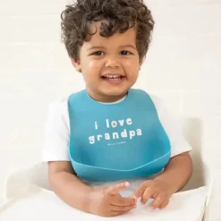 Bella Tunno - babador Wonder, babador de silicone para bebê, sem BPA tóxico, eu amo o vovô