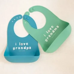 Bella Tunno - babador Wonder, babador de silicone para bebê, sem BPA tóxico, eu amo a vovó