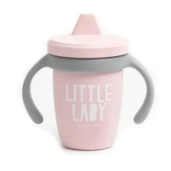 Bella Tunno - Copo com Canudinho Little Lady Happy, Rosa Claro