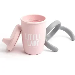 Bella Tunno - Copo com Canudinho Little Lady Happy, Rosa Claro