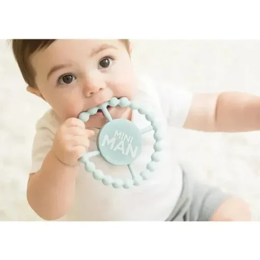 Bella Tunno - Mini Man Happy Teether, Light Blue
