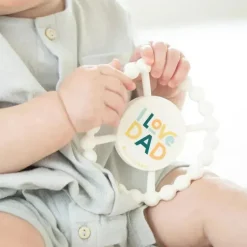 Bella Tunno - Mordedor feliz, brinquedo para mordedor de bebê macio e fácil de segurar, não tóxico e sem BPA, eu amo o papai