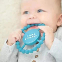 Bella Tunno - Mordedor feliz, brinquedo de mordedor para bebê macio e fácil de segurar, não tóxico e sem BPA, eu amo o vovô