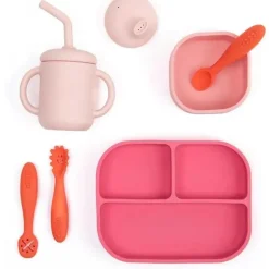 Bella Tunno - pacote Little Bites, conjunto de alimentação para bebês, 100% silicone de qualidade alimentar, festa no jardim