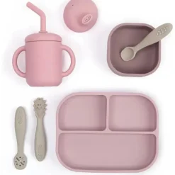 Bella Tunno - pacote Little Bites, conjunto de alimentação para bebês, silicone 100% de qualidade alimentar, Magic Meadow