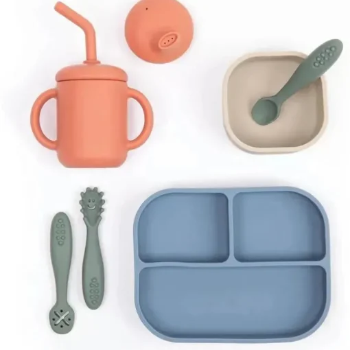 Bella Tunno - pacote Little Bites, conjunto de alimentação para bebês, silicone 100% de qualidade alimentar, Jungle Safari
