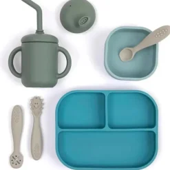 Bella Tunno - pacote Little Bites, conjunto de alimentação para bebês, 100% silicone de qualidade alimentar, mundo subaquático