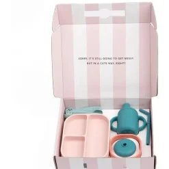 Bella Tunno - pacote Little Bites, conjunto de alimentação para bebês, 100% silicone de qualidade alimentar, castelo de confete