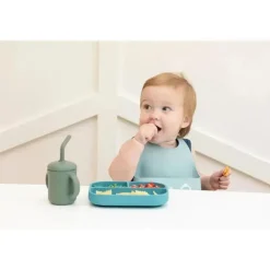 Bella Tunno - pacote Little Bites, conjunto de alimentação para bebês, 100% silicone de qualidade alimentar, mundo subaquático
