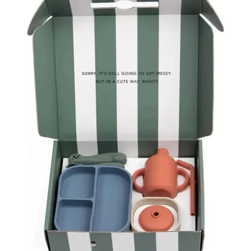 Bella Tunno - pacote Little Bites, conjunto de alimentação para bebês, silicone 100% de qualidade alimentar, Jungle Safari