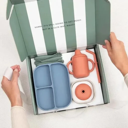 Bella Tunno - pacote Little Bites, conjunto de alimentação para bebês, silicone 100% de qualidade alimentar, Jungle Safari