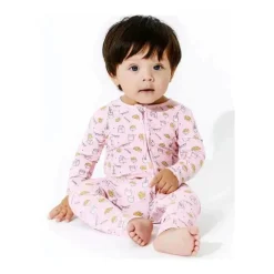 Bellabu Bea - Footie conversível de bambu rosa com leite e biscoitos