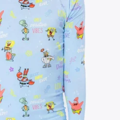 Bellabu Bear - Bob Esponja Calça Quadrada, Pijama Infantil de Bambu Good Vibes