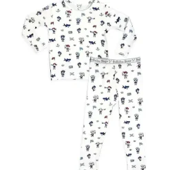Bellabu Bear – Conjunto de pijama de manga comprida e calça pirata para bebês meninos