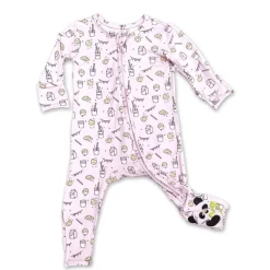 Bellabu Bear - Pijama infantil de bambu rosa Milk And Cookies