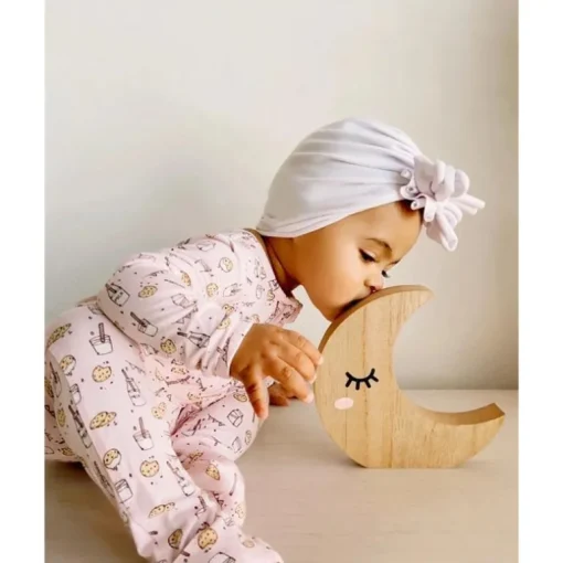 Bellabu Bear - Pijama infantil de bambu rosa Milk And Cookies