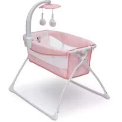 Berço portátil dobrável de cabeceira Delta Deluxe Activity Sleeper para bebê - Disney Minnie Mouse