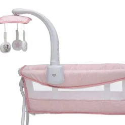 Berço portátil dobrável de cabeceira Delta Deluxe Activity Sleeper para bebê - Disney Minnie Mouse