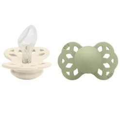 BIBS - 2 unidades de chupeta anatômica Ivory/Sage Infinity, 6/18M