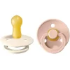 BIBS - 2 unidades de chupeta de bebê de borracha natural blush/marfim, 6/18M